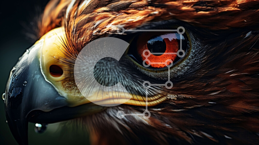 Intra Συλλεκτικό Ξύλινο Παζλ Plywood  4mm - Κοντινή όψη του κεφαλιού ενός αετού Σε Ξύλινο Κουτί - Διαστάσεις: 10x10 cm – 25 κομμάτια