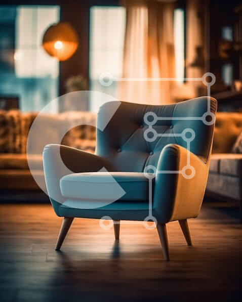 Intra Συλλεκτικό Ξύλινο Παζλ Plywood  4mm - Άνετο σαλόνι με συνδυασμό μοντέρνων και vintage επίπλων Σε Ξύλινο Κουτί - Διαστάσεις Puzzle: 10x10 cm – 25 κομμάτια