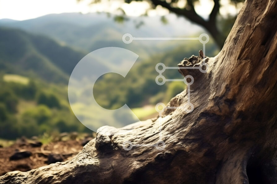 Intra Συλλεκτικό Ξύλινο Παζλ Plywood  4mm - Κοντινό πλάνο με ποώδη κορμό δέντρου στο καταπράσινο δάσος Σε Ξύλινο Κουτί - Διαστάσεις: 10x10 cm – 25 κομμάτια