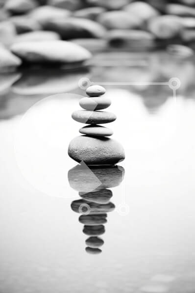 Σετ των 2 Intra Συλλεκτικό Ξύλινο Παζλ Plywood  4mm - Όμορφη εικόνα μιας στοίβας βράχων σε ένα γαλήνιο σώμα νερού Σε Ξύλινο Κουτί - Διαστάσεις: 10x10 cm – 25 κομμάτια