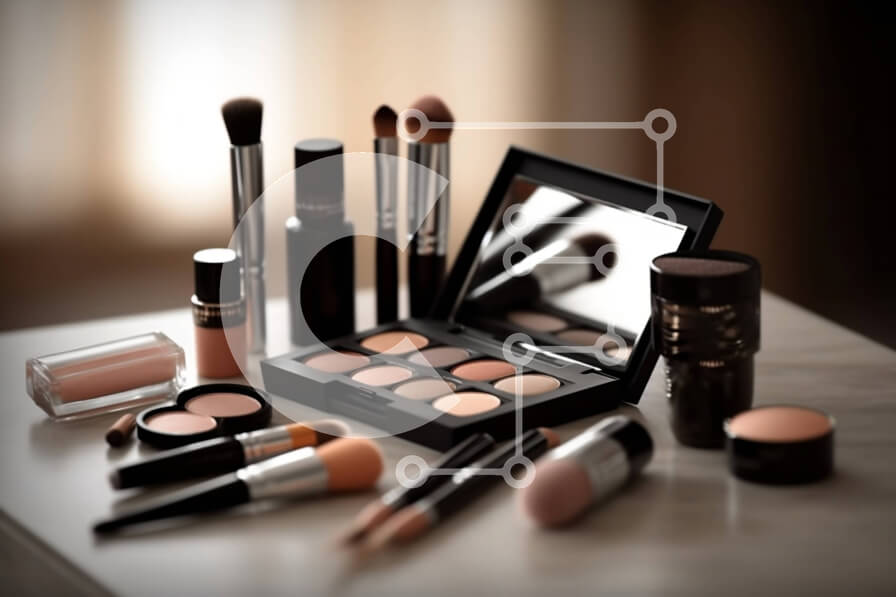 Intra Συλλεκτικό Ξύλινο Παζλ Plywood  4mm - Όμορφη συλλογή προϊόντων μακιγιάζ Σε Ξύλινο Κουτί - Διαστάσεις Puzzle: 10x10 cm – 25 κομμάτια