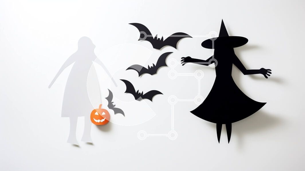 Intra Συλλεκτικό Ξύλινο Παζλ Plywood  4mm - Γιορτή αποκριών με σιλουέτες και νυχτερίδες Σε Ξύλινο Κουτί - Διαστάσεις Puzzle: 10x10 cm – 25 κομμάτια