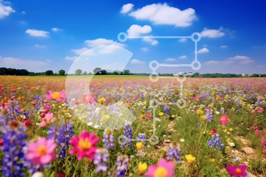 Intra Συλλεκτικό Ξύλινο Παζλ Plywood  4mm - Όμορφη εικόνα ενός χωραφιού με αγριολούλουδα στον ήλιο Σε Ξύλινο Κουτί - Διαστάσεις: 10x10 cm – 25 κομμάτια