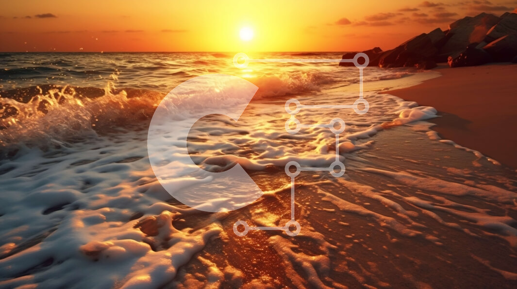 Intra Συλλεκτικό Ξύλινο Παζλ Plywood  4mm - Εκπληκτικό ηλιοβασίλεμα πάνω από τα κύματα του ωκεανού στην ακτογραμμή Σε Ξύλινο Κουτί - Διαστάσεις: 10x10 cm – 25 κομμάτια