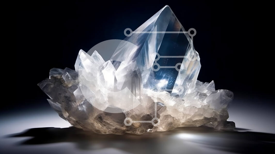 Intra Συλλεκτικό Ξύλινο Παζλ Plywood  4mm - Διαυγές κρύσταλλο χαλαζία που εκπέμπει έντονο λευκό φως σε μαύρη επιφάνεια Σε Ξύλινο Κουτί - Διαστάσεις: 10x10 cm – 25 κομμάτια