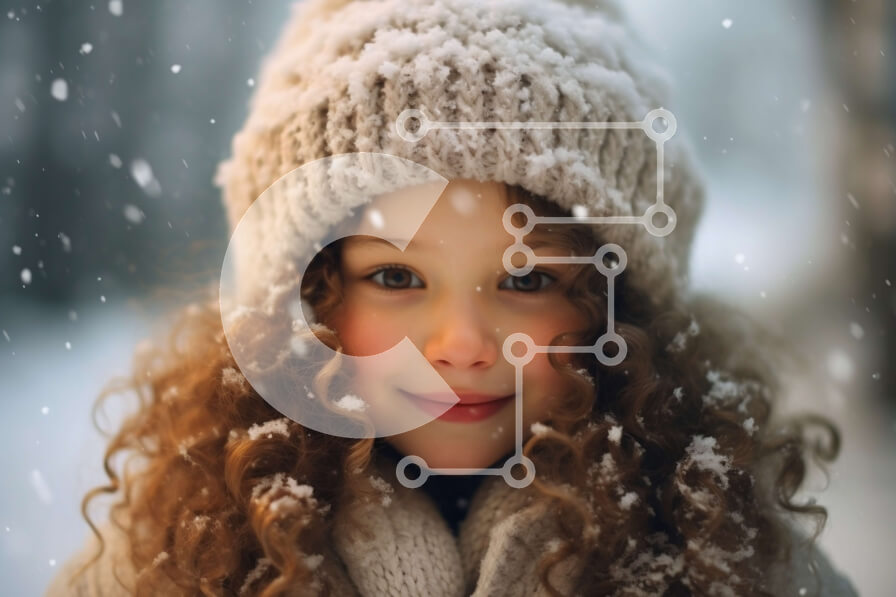 Intra Συλλεκτικό Ξύλινο Παζλ Plywood  4mm - Αξιολάτρευτη εικόνα ενός νεαρού κοριτσιού με χειμωνιάτικα ρούχα Σε Ξύλινο Κουτί - Διαστάσεις Puzzle: 10x10 cm – 25 κομμάτια