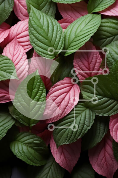 Σετ των 2 Intra Συλλεκτικό Ξύλινο Παζλ Plywood  4mm - Όμορφη κοντινή φωτογραφία με ροζ και πράσινα φύλλα σε σκούρο φόντο Σε Ξύλινο Κουτί - Διαστάσεις: 10x10 cm – 25 κομμάτια