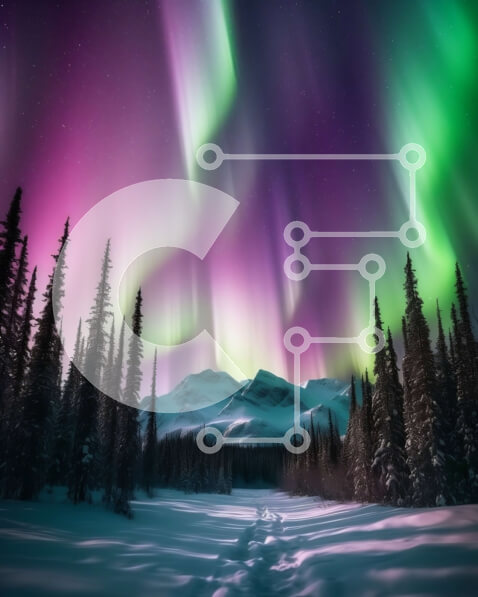 Intra Συλλεκτικό Ξύλινο Παζλ Plywood  4mm - Εκπληκτική εικόνα του Βόρειου Σέλας τον χειμώνα Σε Ξύλινο Κουτί - Διαστάσεις: 10x10 cm – 25 κομμάτια