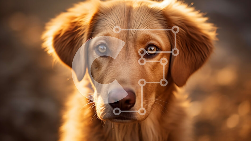 Σετ των 2 Intra Συλλεκτικό Ξύλινο Παζλ Plywood  4mm - Αξιολάτρευτη εικόνα του σκύλου Golden Retriever με σοβαρή έκφραση Σε Ξύλινο Κουτί - Διαστάσεις: 10x10 cm – 25 κομμάτια