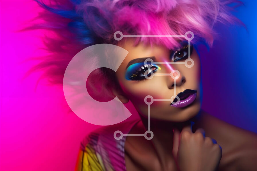 Intra Συλλεκτικό Ξύλινο Παζλ Plywood  4mm - Πολύχρωμο πορτρέτο μόδας και ομορφιάς Σε Ξύλινο Κουτί - Διαστάσεις Puzzle: 10x10 cm – 25 κομμάτια