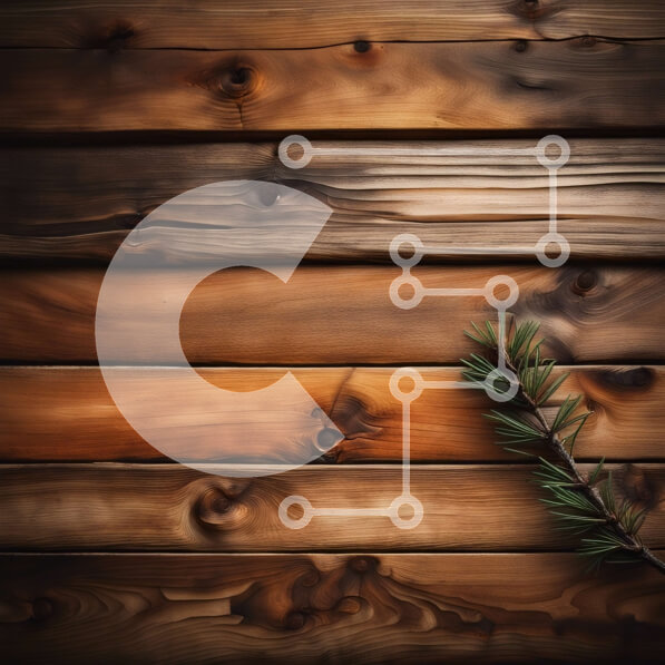 Intra Συλλεκτικό Ξύλινο Παζλ Plywood  4mm - Όμορφη κινηματογράφηση σε πρώτο πλάνο του κλάδου πεύκου σε ξύλινη επιφάνεια Σε Ξύλινο Κουτί - Διαστάσεις: 10x10 cm – 25 κομμάτια