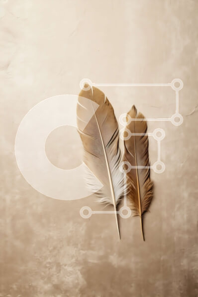 Σετ των 2 Intra Συλλεκτικό Ξύλινο Παζλ Plywood  4mm - Όμορφη εικόνα δύο καφέ φτερών σε ουδέτερο φόντο Σε Ξύλινο Κουτί - Διαστάσεις: 10x10 cm – 25 κομμάτια