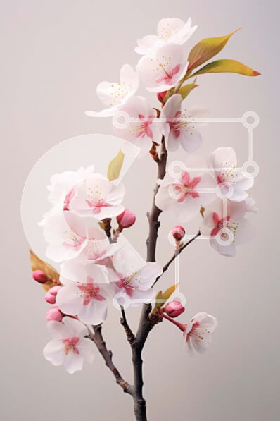 Σετ των 2 Intra Συλλεκτικό Ξύλινο Παζλ Plywood  4mm - Όμορφη εικόνα λευκού ανθισμένου δέντρου κερασιάς με ροζ λουλούδια Σε Ξύλινο Κουτί - Διαστάσεις: 10x10 cm – 25 κομμάτια