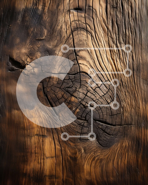 Intra Συλλεκτικό Ξύλινο Παζλ Plywood  4mm - Κοντινή εικόνα του ξεπερασμένου ξύλου με βαθιές ρωγμές Σε Ξύλινο Κουτί - Διαστάσεις: 10x10 cm – 25 κομμάτια