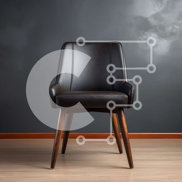 Intra Συλλεκτικό Ξύλινο Παζλ Plywood  4mm - Μαύρη δερμάτινη καρέκλα σε μινιμαλιστικό δωμάτιο Σε Ξύλινο Κουτί - Διαστάσεις Puzzle: 10x10 cm – 25 κομμάτια