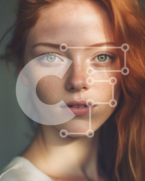 Intra Συλλεκτικό Ξύλινο Παζλ Plywood  4mm - Όμορφη γυναίκα με κόκκινα μαλλιά και πράσινα μάτια Σε Ξύλινο Κουτί - Διαστάσεις Puzzle: 10x10 cm – 25 κομμάτια