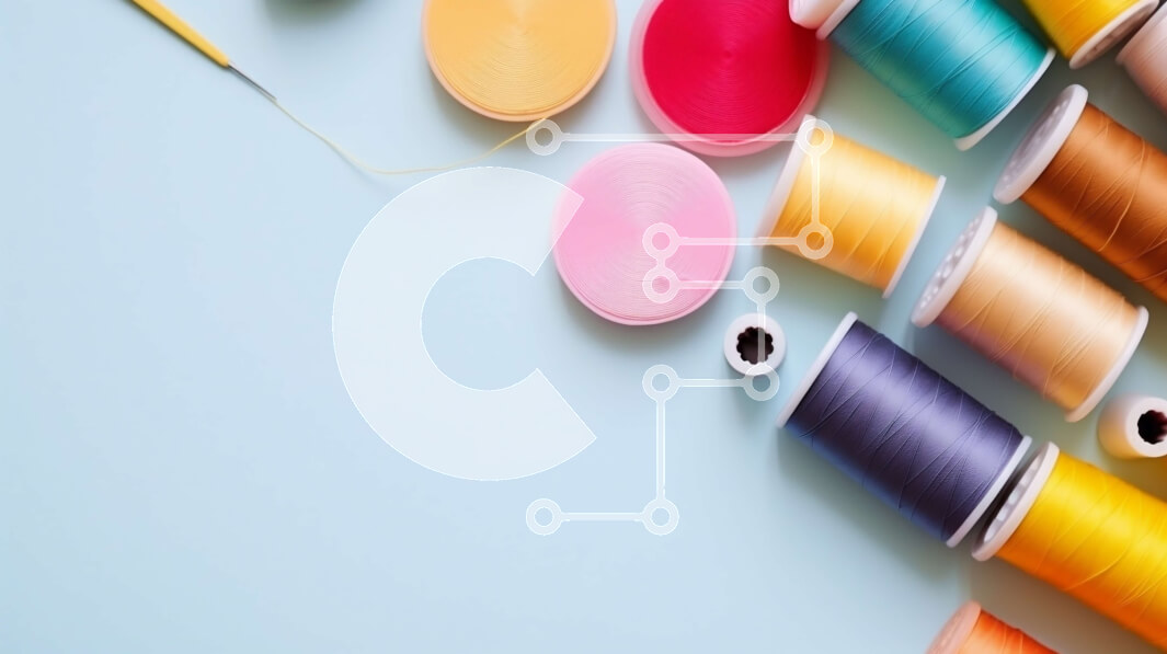 Intra Συλλεκτικό Ξύλινο Παζλ Plywood  4mm - Πολύχρωμα καρούλια από κλωστή ή νήμα σε γαλάζιο φόντο Σε Ξύλινο Κουτί - Διαστάσεις Puzzle: 10x10 cm – 25 κομμάτια