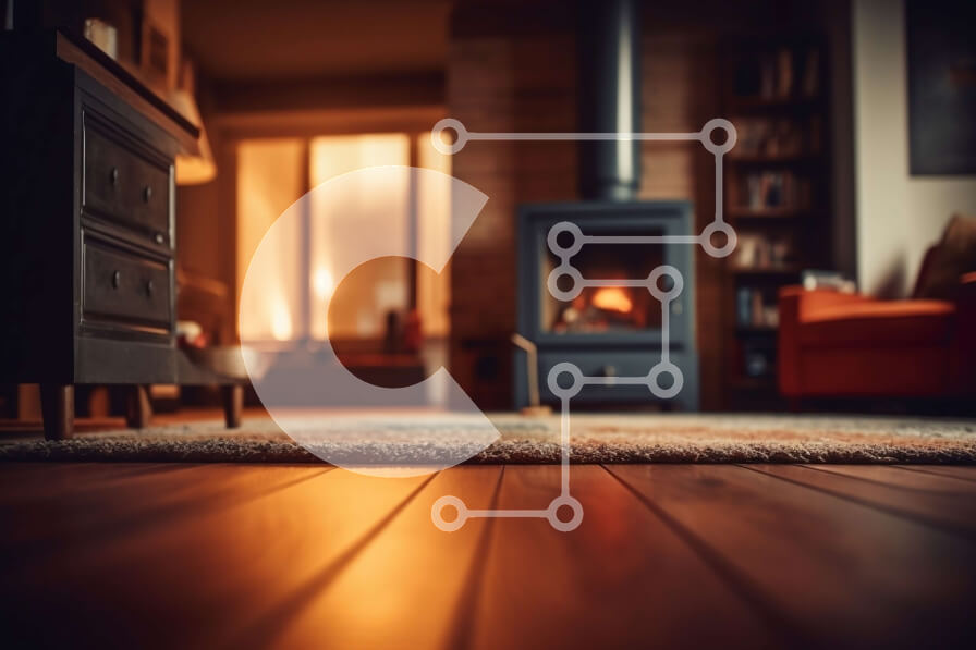 Intra Συλλεκτικό Ξύλινο Παζλ Plywood  4mm - Φιλόξενο σαλόνι με τζάκι και άνετο καναπέ Σε Ξύλινο Κουτί - Διαστάσεις Puzzle: 10x10 cm – 25 κομμάτια