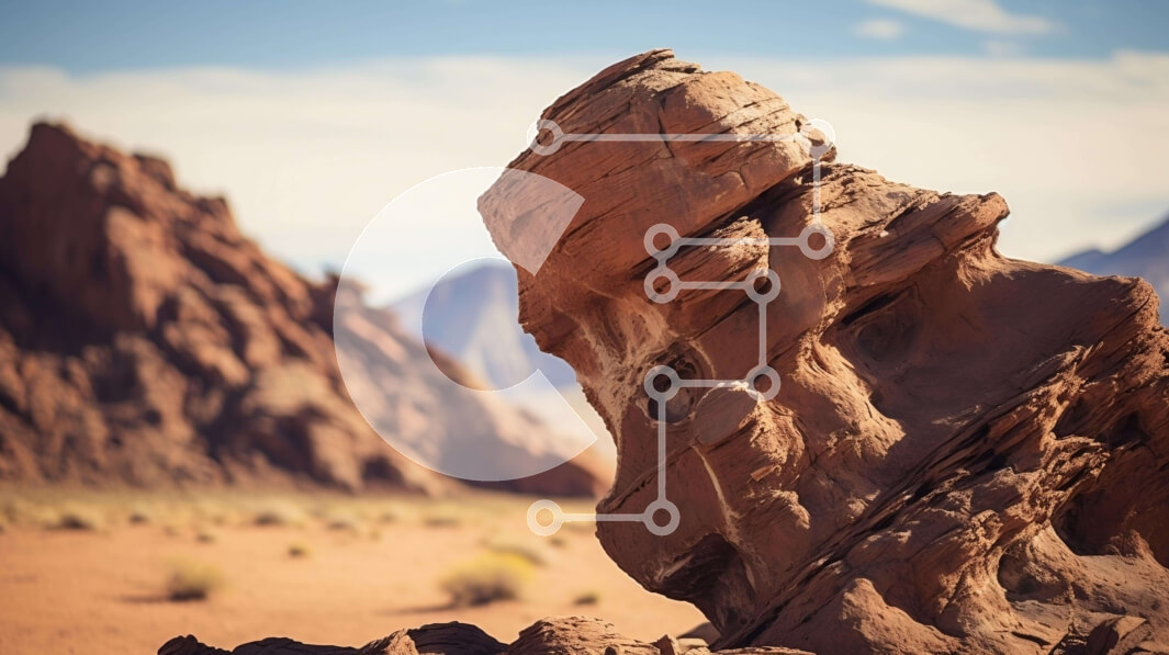 Intra Συλλεκτικό Ξύλινο Παζλ Plywood  4mm - Σχηματισμός βράχου της ερήμου με γλυπτά και φωλιά πουλιών Σε Ξύλινο Κουτί - Διαστάσεις: 10x10 cm – 25 κομμάτια