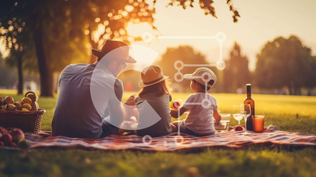 Intra Συλλεκτικό Ξύλινο Παζλ Plywood  4mm - Οικογενειακό πικνίκ στο πάρκο με φρούτα και σνακ Σε Ξύλινο Κουτί - Διαστάσεις Puzzle: 10x10 cm – 25 κομμάτια