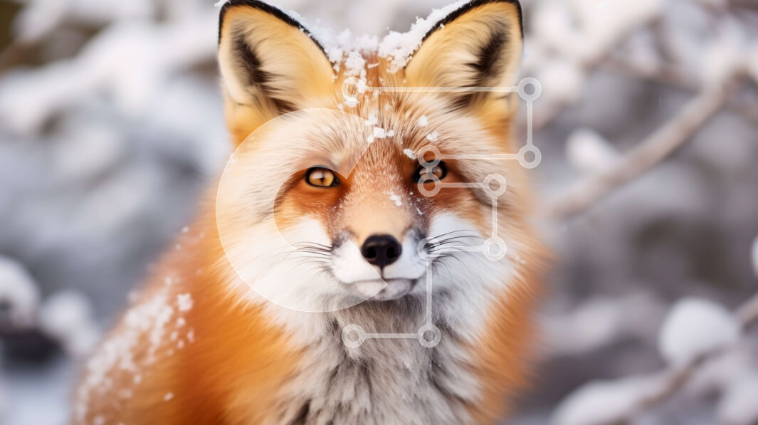 Intra Συλλεκτικό Ξύλινο Παζλ Plywood  4mm - Αξιολάτρευτη εικόνα μιας κόκκινης αλεπούς στο χιόνι Σε Ξύλινο Κουτί - Διαστάσεις: 10x10 cm – 25 κομμάτια