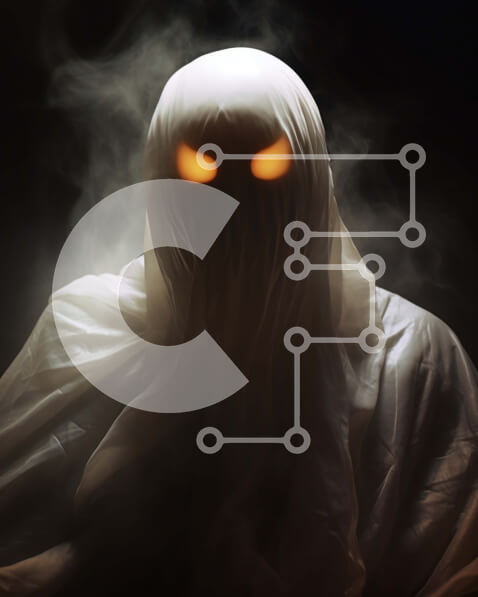 Intra Συλλεκτικό Ξύλινο Παζλ Plywood  4mm - Φάντασμα στα λευκά με λαμπερά μάτια Σε Ξύλινο Κουτί - Διαστάσεις Puzzle: 10x10 cm – 25 κομμάτια