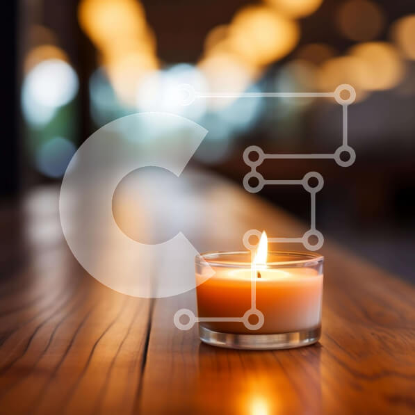 Intra Συλλεκτικό Ξύλινο Παζλ Plywood  4mm - Μονό αναμμένο κερί σε ξύλινο τραπέζι Σε Ξύλινο Κουτί - Διαστάσεις Puzzle: 10x10 cm – 25 κομμάτια