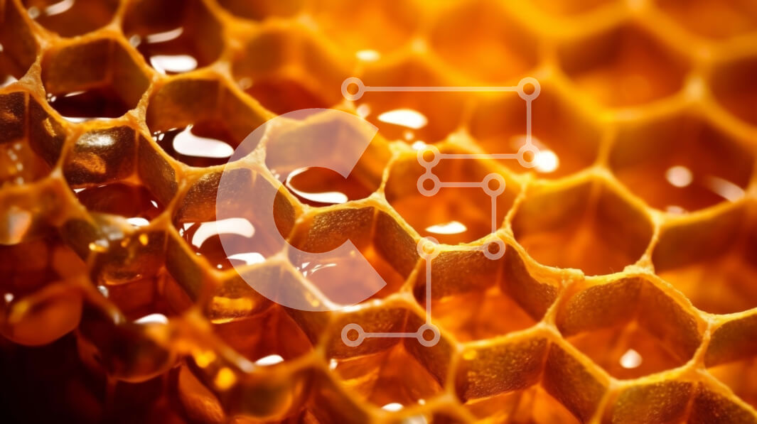 Σετ των 2 Intra Συλλεκτικό Ξύλινο Παζλ Plywood  4mm - Όμορφη εικόνα κηρήθρας με χρυσοκίτρινο μέλι Σε Ξύλινο Κουτί - Διαστάσεις: 10x10 cm – 25 κομμάτια