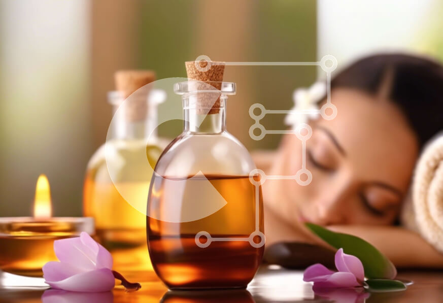 Intra Συλλεκτικό Ξύλινο Παζλ Plywood  4mm - Γυναίκα που απολαμβάνει θεραπεία αρωματοθεραπείας με αιθέρια έλαια και κεριά Σε Ξύλινο Κουτί - Διαστάσεις Puzzle: 10x10 cm – 25 κομμάτια