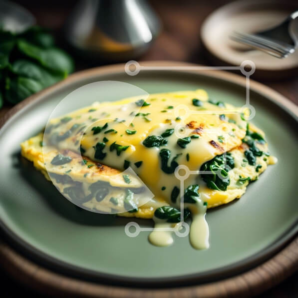 Σετ των 2 Intra Συλλεκτικό Ξύλινο Παζλ Plywood  4mm - Νόστιμα ομελέτα με σπανάκι και σάλτσα τυριού Σε Ξύλινο Κουτί - Διαστάσεις: 10x10 cm – 25 κομμάτια