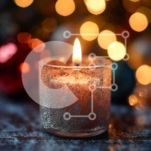 Intra Συλλεκτικό Ξύλινο Παζλ Plywood  4mm - Όμορφη Χριστουγεννιάτικη λαμπάδα με γιορτινά στολίδια Σε Ξύλινο Κουτί - Διαστάσεις: 10x10 cm – 25 κομμάτια