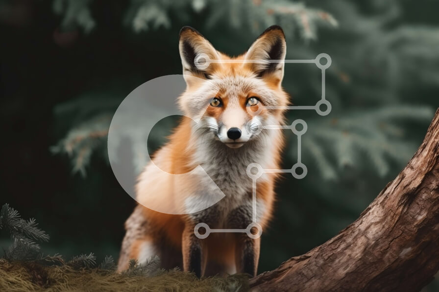 Σετ των 2 Intra Συλλεκτικό Ξύλινο Παζλ Plywood  4mm - Όμορφη εικόνα μιας κόκκινης αλεπούς σε ένα μυστηριώδες δάσος Σε Ξύλινο Κουτί - Διαστάσεις: 10x10 cm – 25 κομμάτια