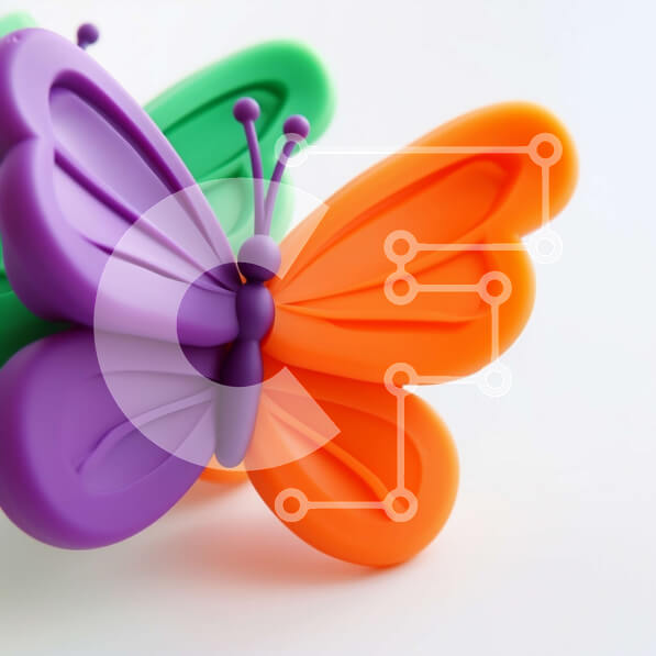 Intra Συλλεκτικό Ξύλινο Παζλ Plywood  4mm - Ομάδα πολύχρωμων παιχνιδιών σε σχήμα πεταλούδας Σε Ξύλινο Κουτί - Διαστάσεις: 10x10 cm – 25 κομμάτια