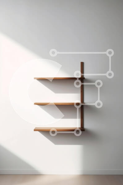 Intra Συλλεκτικό Ξύλινο Παζλ Plywood  4mm - Μινιμαλιστικό λευκό δωμάτιο με ξύλινο ράφι στον τοίχο Σε Ξύλινο Κουτί - Διαστάσεις Puzzle: 10x10 cm – 25 κομμάτια