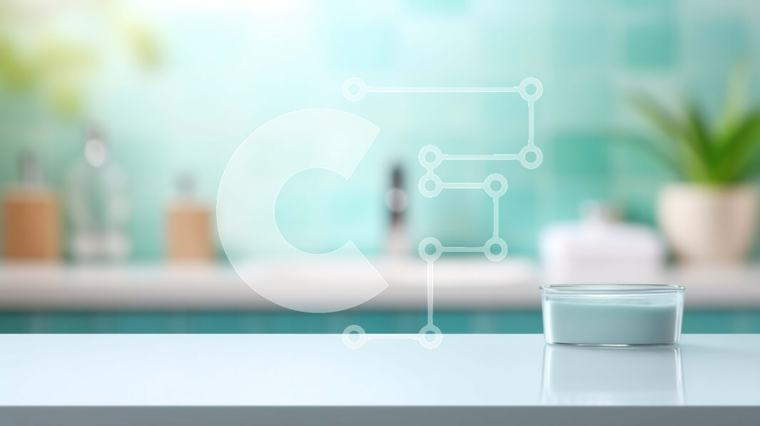 Intra Συλλεκτικό Ξύλινο Παζλ Plywood  4mm - Λευκός κεραμικός διανομέας σαπουνιού σε λευκό πάγκο στο μπάνιο Σε Ξύλινο Κουτί - Διαστάσεις Puzzle: 10x10 cm – 25 κομμάτια