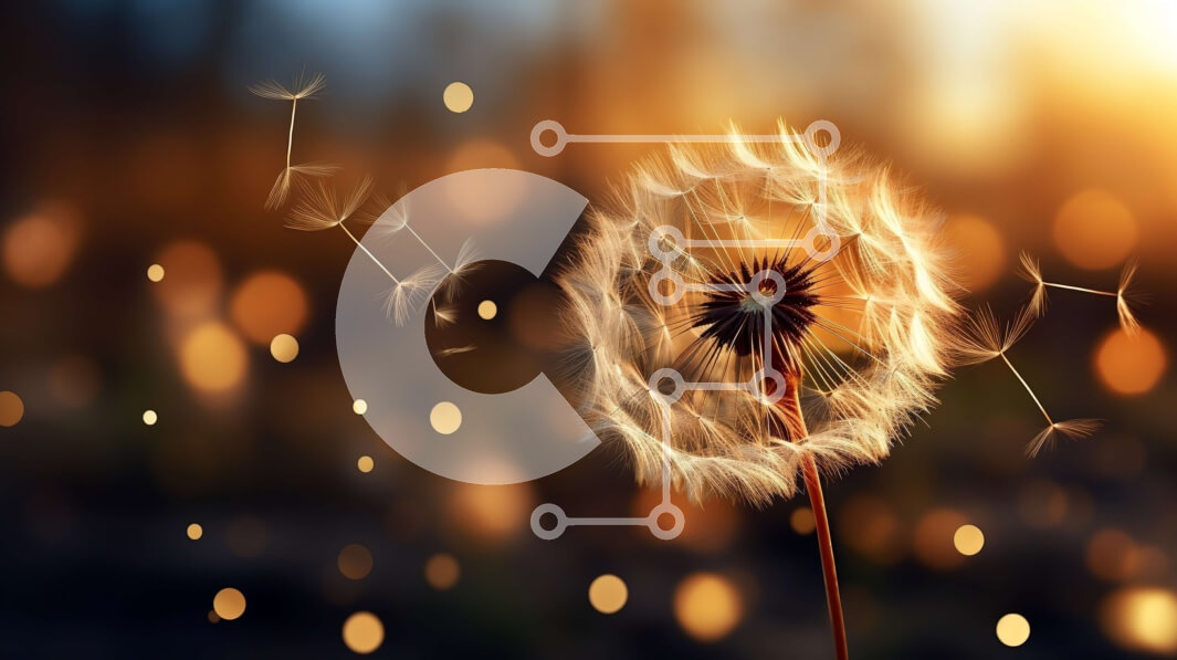 Intra Συλλεκτικό Ξύλινο Παζλ Plywood  4mm - Όμορφη εικόνα της πικραλίδας στο ηλιοβασίλεμα Σε Ξύλινο Κουτί - Διαστάσεις: 10x10 cm – 25 κομμάτια