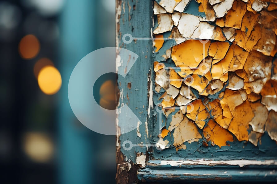 Intra Συλλεκτικό Ξύλινο Παζλ Plywood  4mm - Παραμελημένη και εγκαταλειμμένη Ξύλινη πόρτα με ξεφλουδισμένη μπογιά Σε Ξύλινο Κουτί - Διαστάσεις Puzzle: 10x10 cm – 25 κομμάτια