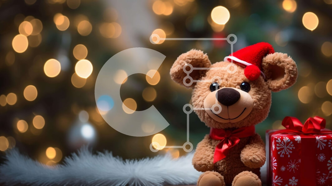 Intra Συλλεκτικό Ξύλινο Παζλ Plywood  4mm - Αρκουδάκι με χριστουγεννιάτικο δέντρο και κουτί δώρου Σε Ξύλινο Κουτί - Διαστάσεις: 10x10 cm – 25 κομμάτια