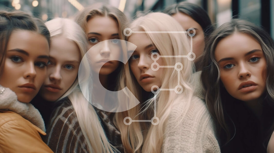 Intra Συλλεκτικό Ξύλινο Παζλ Plywood  4mm - Ομάδα νέων γυναικών με casual ρούχα Σε Ξύλινο Κουτί - Διαστάσεις Puzzle: 10x10 cm – 25 κομμάτια