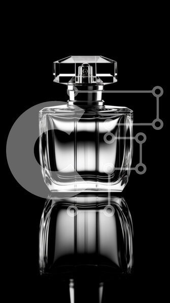 Intra Συλλεκτικό Ξύλινο Παζλ Plywood  4mm - Διαφανές μπουκάλι αρώματος με ασημένιο καπάκι και ετικέτα Chanel No. 5 Σε Ξύλινο Κουτί - Διαστάσεις Puzzle: 10x10 cm – 25 κομμάτια