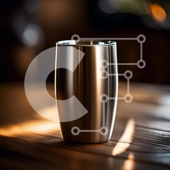 Intra Συλλεκτικό Ξύλινο Παζλ Plywood  4mm - Μοντέρνο ποτήρι από ανοξείδωτο ατσάλι σε ρουστίκ ξύλινο τραπέζι Σε Ξύλινο Κουτί - Διαστάσεις: 10x10 cm – 25 κομμάτια