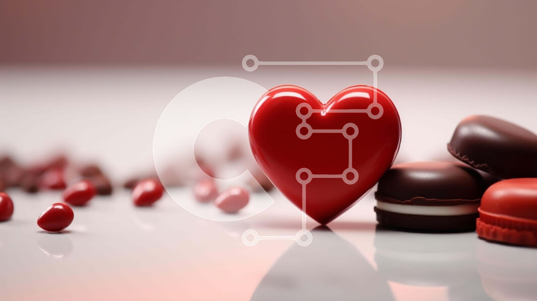 Σετ των 2 Intra Συλλεκτικό Ξύλινο Παζλ Plywood  4mm - Μακαρόν σε σχήμα καρδιάς και γλυκά για την ημέρα του Αγίου Βαλεντίνου Σε Ξύλινο Κουτί - Διαστάσεις: 10x10 cm – 25 κομμάτια