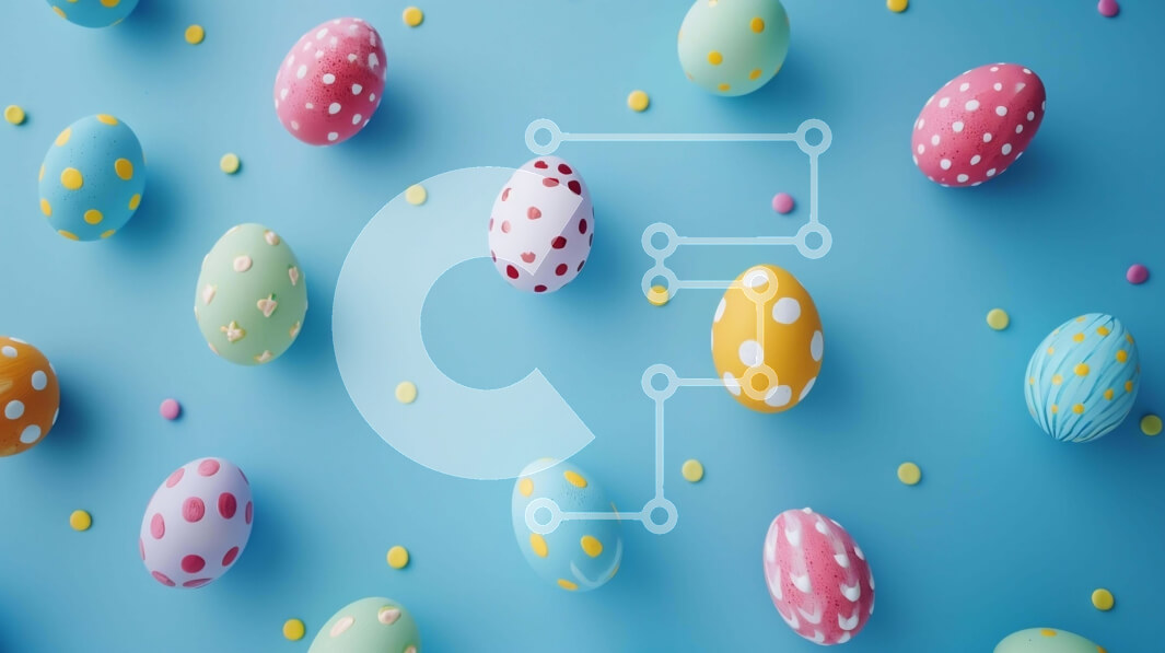 Intra Συλλεκτικό Ξύλινο Παζλ Plywood  4mm - Πολύχρωμα Πασχαλινά αυγά σε μπλε φόντο Σε Ξύλινο Κουτί - Διαστάσεις: 10x10 cm – 25 κομμάτια