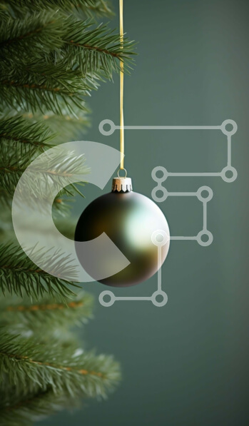 Intra Συλλεκτικό Ξύλινο Παζλ Plywood  4mm - Μαύρο χριστουγεννιάτικο στολίδι που κρέμεται από κλαδί πεύκου Σε Ξύλινο Κουτί - Διαστάσεις Puzzle: 10x10 cm – 25 κομμάτια