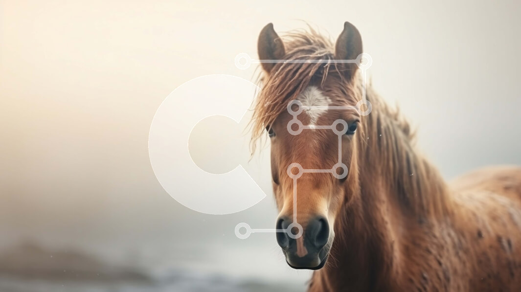 Intra Συλλεκτικό Ξύλινο Παζλ Plywood  4mm - Καφέ άλογο σε ομιχλώδες φόντο Σε Ξύλινο Κουτί - Διαστάσεις: 10x10 cm – 25 κομμάτια