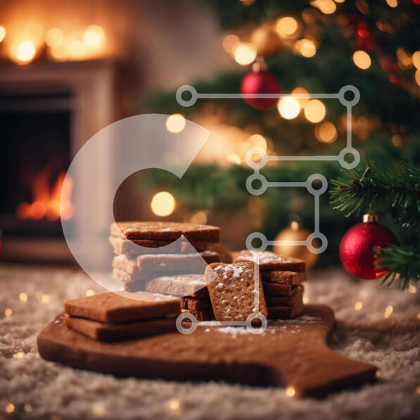 Intra Συλλεκτικό Ξύλινο Παζλ Plywood  4mm - Μπισκότα μελοψωμάτων σε ξύλινο ξύλο κοπής Σε Ξύλινο Κουτί - Διαστάσεις: 10x10 cm – 25 κομμάτια