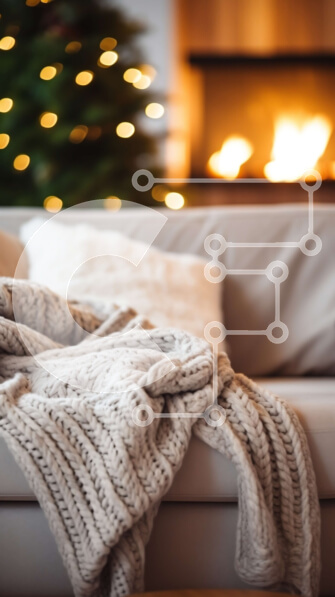 Intra Συλλεκτικό Ξύλινο Παζλ Plywood  4mm - Winter Wonderland: Άνετο σαλόνι με τζάκι και θέα στο χιονισμένο τοπίο Σε Ξύλινο Κουτί - Διαστάσεις Puzzle: 10x10 cm – 25 κομμάτια