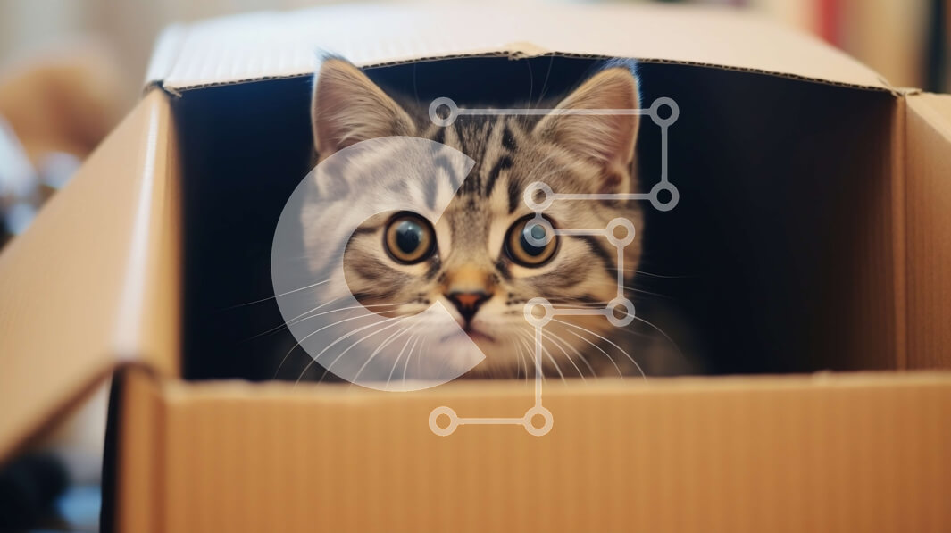 Σετ των 2 Intra Συλλεκτικό Ξύλινο Παζλ Plywood  4mm - Αξιολάτρευτο γατάκι που κρυφοκοιτάζει από χαρτόκουτο Σε Ξύλινο Κουτί - Διαστάσεις: 10x10 cm – 25 κομμάτια