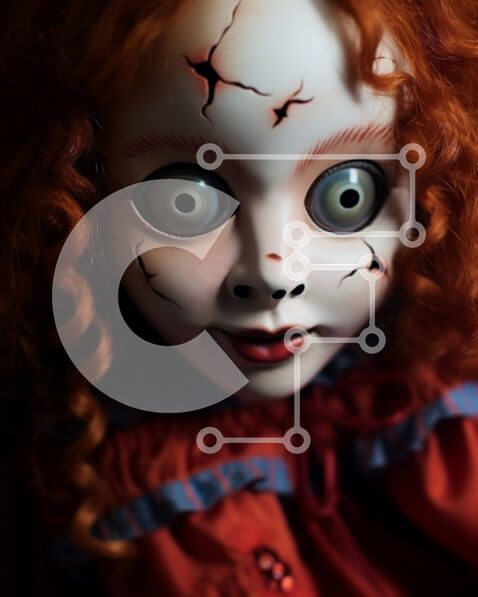 Intra Συλλεκτικό Ξύλινο Παζλ Plywood  4mm - Κούκλα με μακριά κόκκινα μαλλιά και πράσινα μάτια ντυμένη σαν χαρακτήρας από την Αλίκη στη Χώρα των Θαυμάτων Σε Ξύλινο Κουτί - Διαστάσεις Puzzle: 10x10 cm – 25 κομμάτια