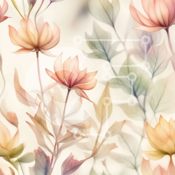 Σετ των 2 Intra Συλλεκτικό Ξύλινο Παζλ Plywood  4mm - Εκπληκτικό λουλουδάτο μοτίβο ακουαρέλας με ροζ και κίτρινα λουλούδια Σε Ξύλινο Κουτί - Διαστάσεις: 10x10 cm – 25 κομμάτια